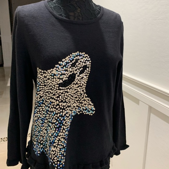 Michael Simon HALLOWEEN Ghost Sweater Blouse Size L - Picture 3 of 10